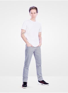 Web Denim Web Denim Light Grey Mid Waist Regular Fit Straight Stretchable Jeans Fashionable Relaxed Fit Comfortable Denim Pant For Men  - Image 2