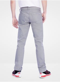 Web Denim Web Denim Light Grey Mid Waist Regular Fit Straight Stretchable Jeans Fashionable Relaxed Fit Comfortable Denim Pant For Men  - Image 3
