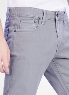 Web Denim Web Denim Light Grey Mid Waist Regular Fit Straight Stretchable Jeans Fashionable Relaxed Fit Comfortable Denim Pant For Men  - Image 4