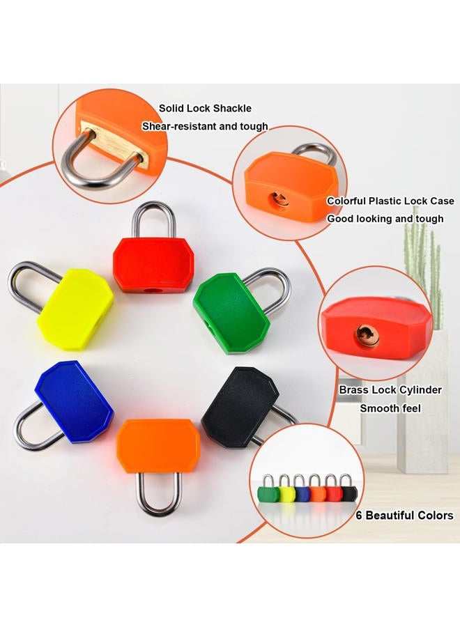 smilixin 12 PCS Suitcase Locks with Keys,Small Luggage Padlocks Metal Padlock with Key,Multicolor Lock Luggage Locks Mini Keyed Padlock for Backpack Boxes Laptop Bag School Gym Locker,28 mm,6 Colors - Image 3