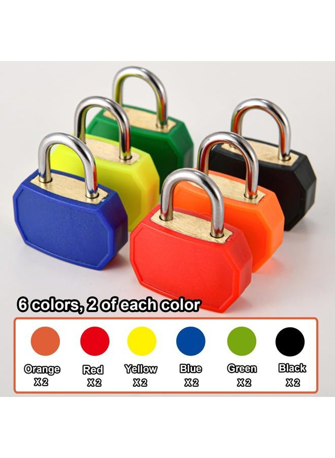 smilixin 12 PCS Suitcase Locks with Keys,Small Luggage Padlocks Metal Padlock with Key,Multicolor Lock Luggage Locks Mini Keyed Padlock for Backpack Boxes Laptop Bag School Gym Locker,28 mm,6 Colors - Image 4