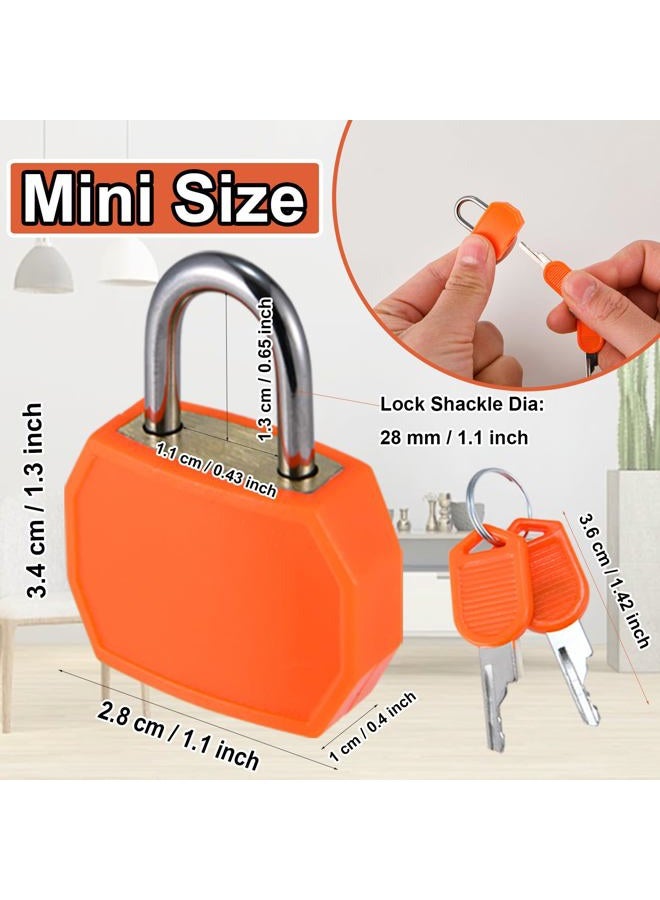 smilixin 12 PCS Suitcase Locks with Keys,Small Luggage Padlocks Metal Padlock with Key,Multicolor Lock Luggage Locks Mini Keyed Padlock for Backpack Boxes Laptop Bag School Gym Locker,28 mm,6 Colors - Image 2