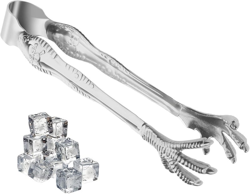 eispap Eagle Claw Style Ice Tongs Bar Serving Tongs Cooking Tongs Stainless Steel Prevents Slipping for Pick up Sugar Ice Cubes Home Use (silver) - Image 1
