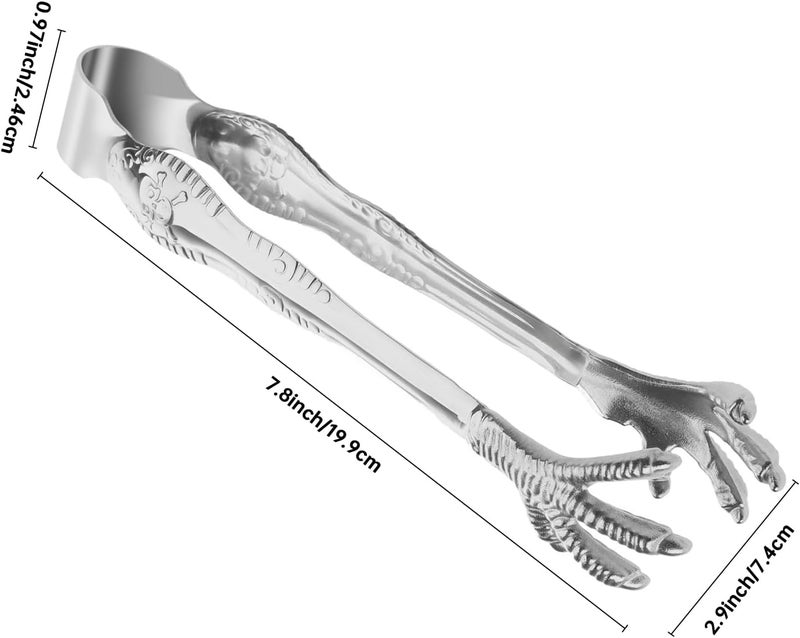 eispap Eagle Claw Style Ice Tongs Bar Serving Tongs Cooking Tongs Stainless Steel Prevents Slipping for Pick up Sugar Ice Cubes Home Use (silver) - Image 3