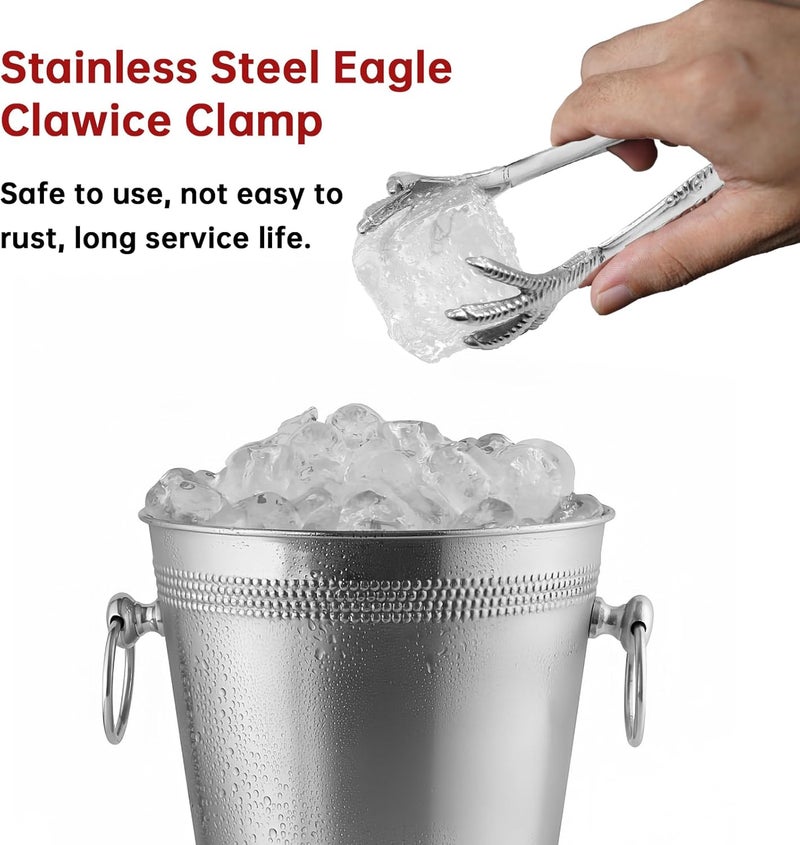 eispap Eagle Claw Style Ice Tongs Bar Serving Tongs Cooking Tongs Stainless Steel Prevents Slipping for Pick up Sugar Ice Cubes Home Use (silver) - Image 2