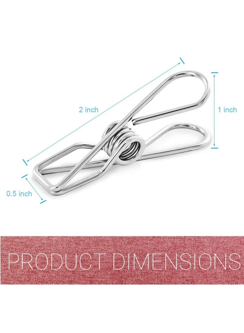 Oasisgalore 20 Pack Stainless Steel Clothespins Clothes Pegs Heavy Duty Metal Clothes Pins for Laundry Home Outdoor - Image 2