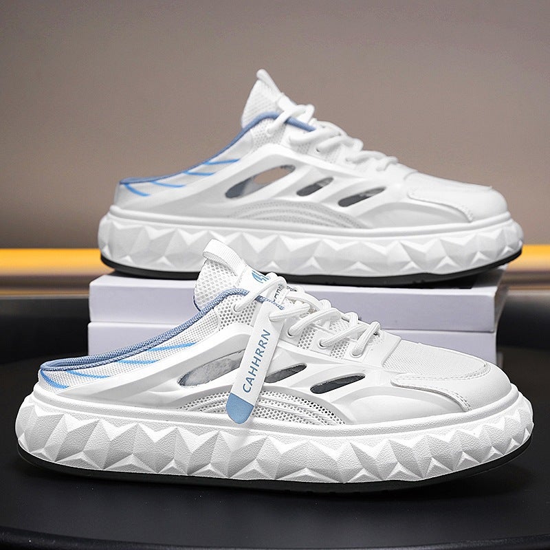 45 Large Size Toe-Toe Slippers For Men, Slip-On Slip-Ons For Students, 2025 Summer Versatile Cut Out Board Shoes For Men, Breathable - Image 2