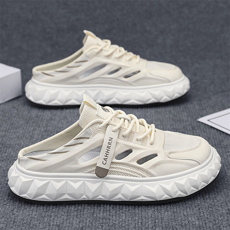 45 Large Size Toe-Toe Slippers For Men, Slip-On Slip-Ons For Students, 2025 Summer Versatile Cut Out Board Shoes For Men, Breathable - Image 1