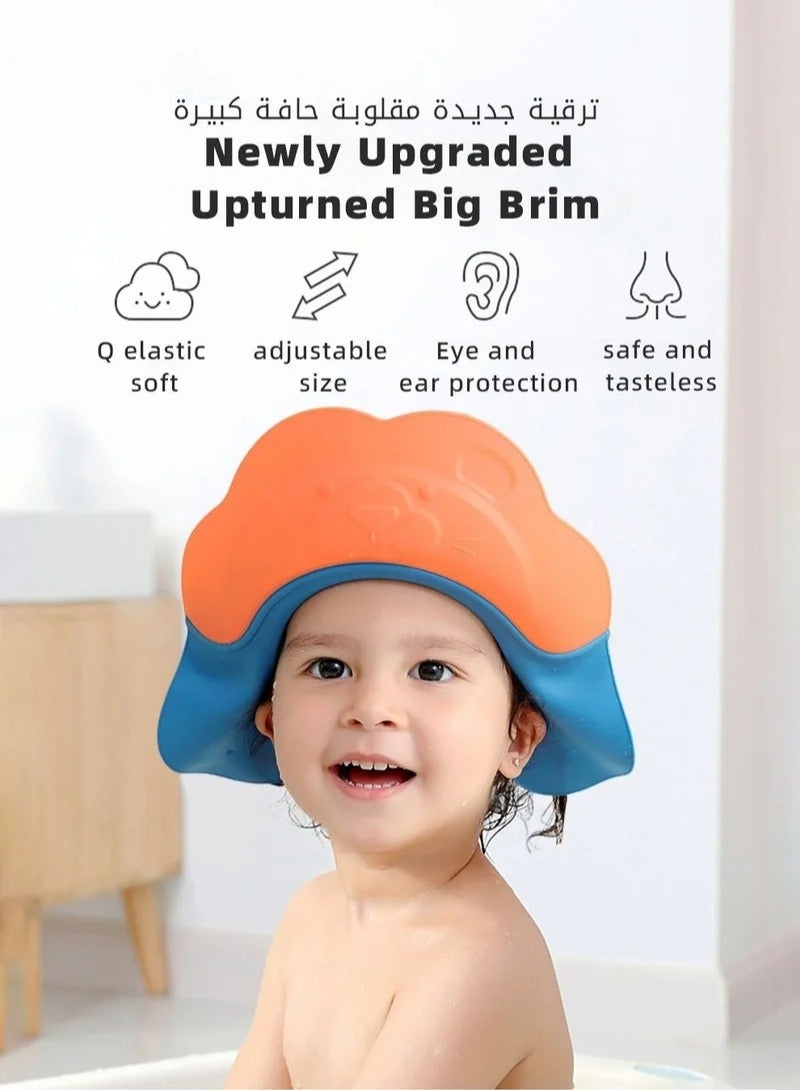 DOOKOO Baby Shower Cap Adjustable Silicone Shampoo Visor Bath Hat, Infants Soft Protection Safety, Protect Ear Eye Baby Hair Washing Aids for Baby Toddler Children Kids  - Image 1