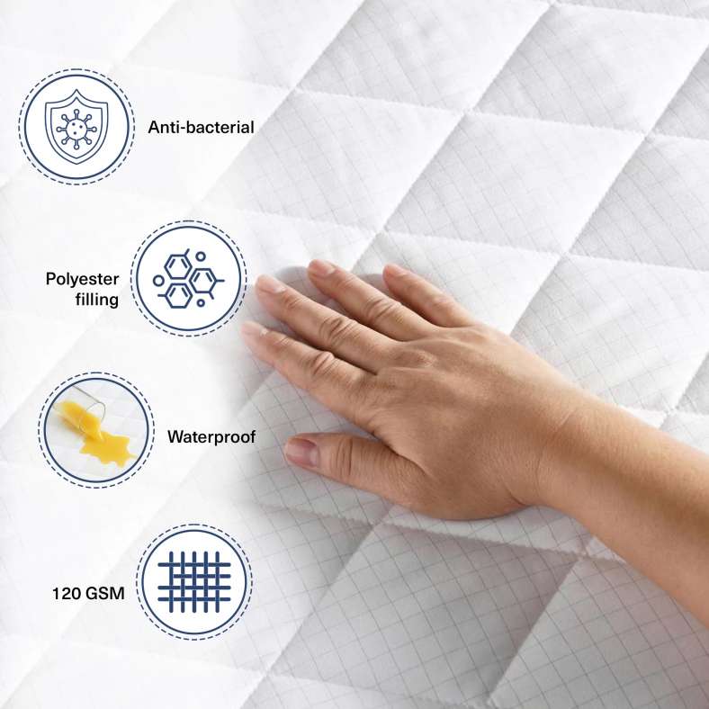 Pan Home واقي مرتبة مقاوم للماء - أبيض - 120x200 سم - Image 5