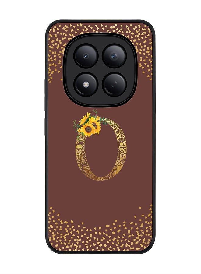 For Xiaomi Redmi Note 15 Pro 4G Case,Slim fit Camera Protection, Shockproof Thin Phone cover  - Custom Floral Monogram - O  (Brown )