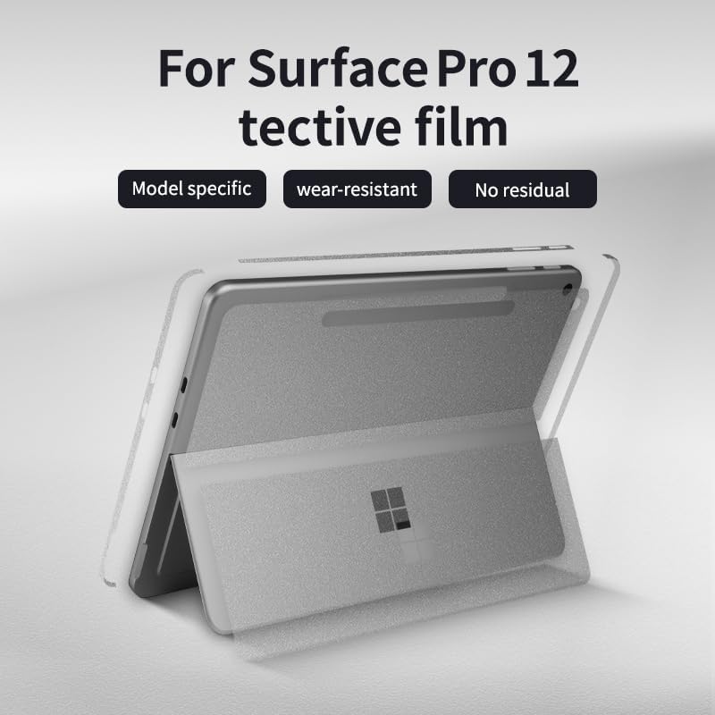 IMMOENUC Tablet Sticker for 2025 Microsoft Surface Pro 12 inch Back Decals Protector Skin Film Anti-Scratch Vinyl Protective Laptop Cover Abrasion Resistant(Frosted Transparent) - Image 2