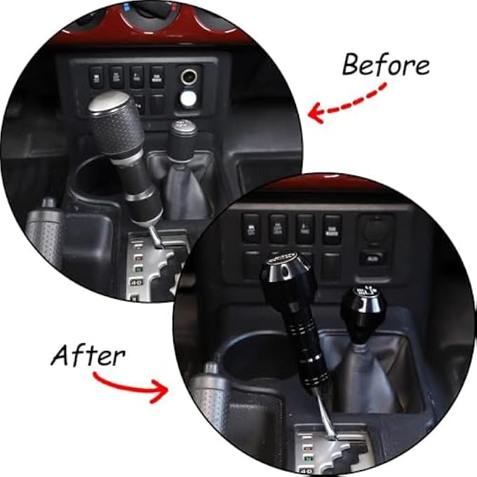 ريحني بديل مقبض ناقل الحركة من سبائك الألمنيوم لتويوتا FJ كروزر 20072021 الأسود الأنيق مع نمط تبديل منقوش - Image 4