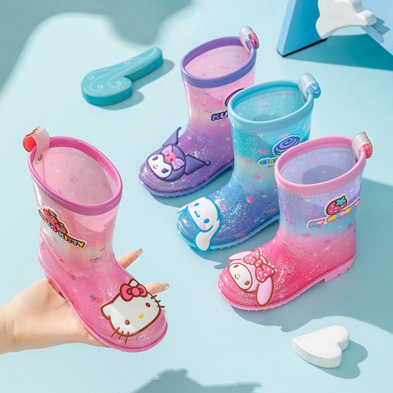 Sanrio Four Seasons Children'S Rain Boots Coolomi Hello Kitty Rain Boots Men And Women Non-Slip Kindergarten Primary School Students Fashion - Image 2