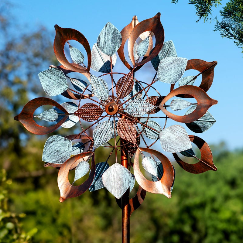 Lariander Wind Spinners Outdoor for Yard and Garden, 84 Inch Metal Large Outdoors Windmill Kinetic Wind Spinner, Outside Decor for Yard Art Lawn Backyard Landscape Patio(24" W x 84" H) - Image 1