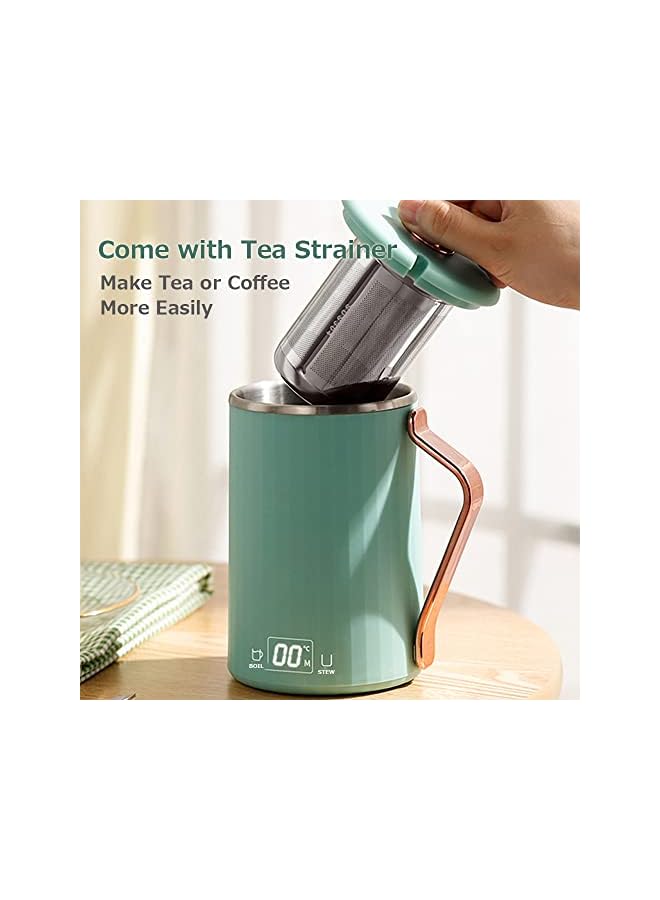 PROMASS Portable Electric Kette for Travel 220V 380ML Temperature Control Keep Warm Auto Shut Off Stainless Steel Multifunctional Cup Type Mini Electric Kettle Water Boiler for Tea Coffee Milk - Image 5