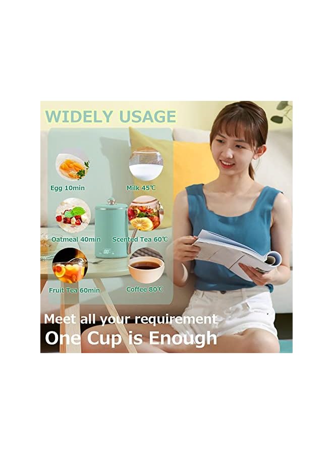 PROMASS Portable Electric Kette for Travel 220V 380ML Temperature Control Keep Warm Auto Shut Off Stainless Steel Multifunctional Cup Type Mini Electric Kettle Water Boiler for Tea Coffee Milk - Image 4