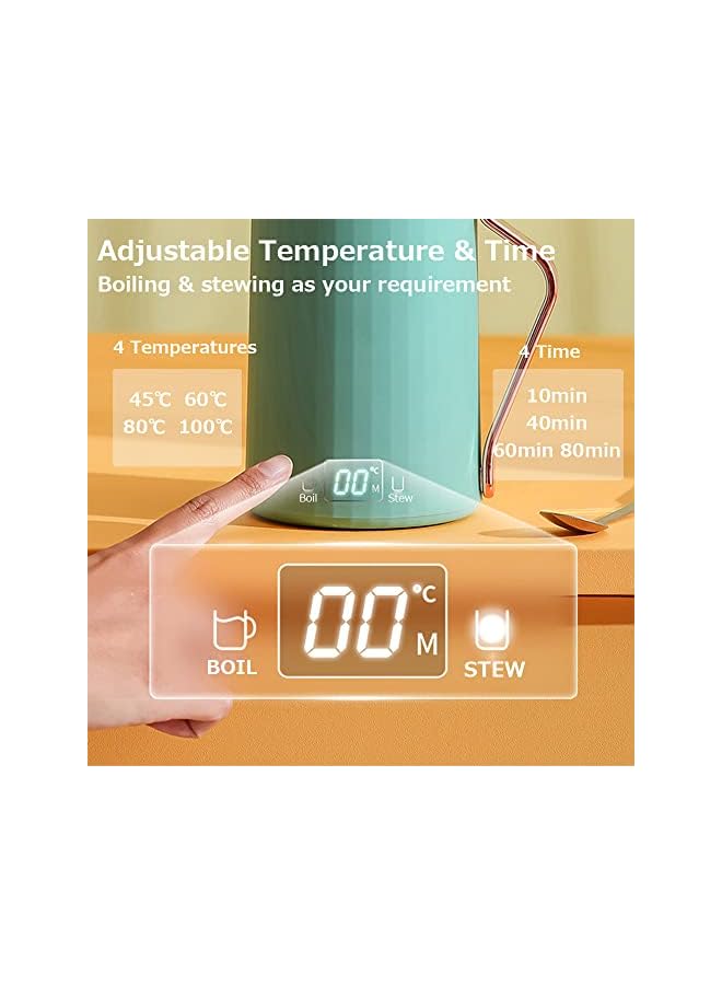 PROMASS Portable Electric Kette for Travel 220V 380ML Temperature Control Keep Warm Auto Shut Off Stainless Steel Multifunctional Cup Type Mini Electric Kettle Water Boiler for Tea Coffee Milk - Image 3