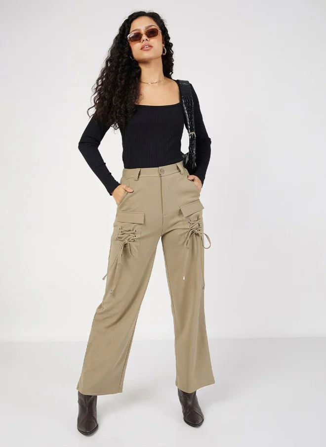 SASSAFRAS Black Ribbed Square Neck Fitted Top for Women
