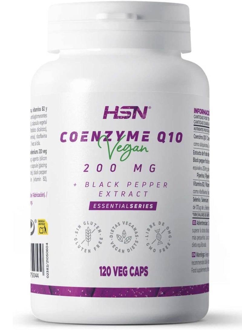 HSN COENZYME Q10 200mg + BIOPERINE® - 120 veg caps - Image 1
