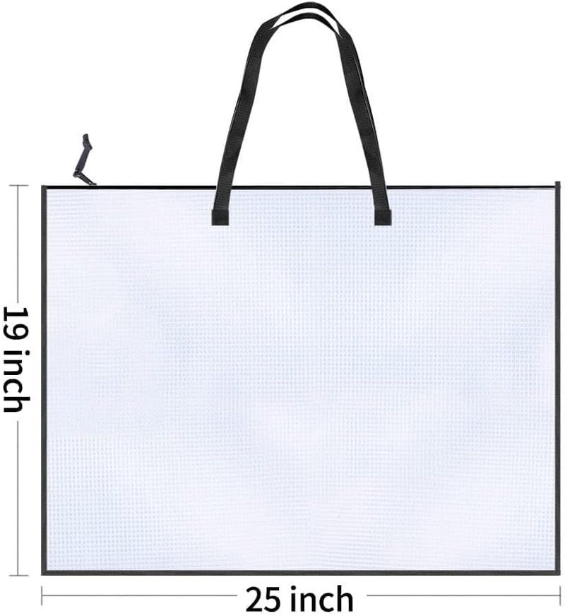 Opret 19x25 inch Art Portfolio Bags, Artwork Storage Case with Handle and Zipper Vinly Mesh Folder Organizers for Bulletin Boards, Scrapbooks, Keepsake and Poster Storage - Image 2