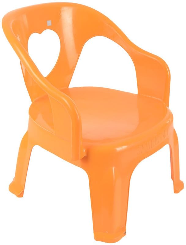AADB International AADB Plastic Samruddhi Special Plastic Chair Modern Comfortable with Arm and Backrest for Study Play Chairs for Home Dining Room_ Orange Color Pack of 1 - Image 2
