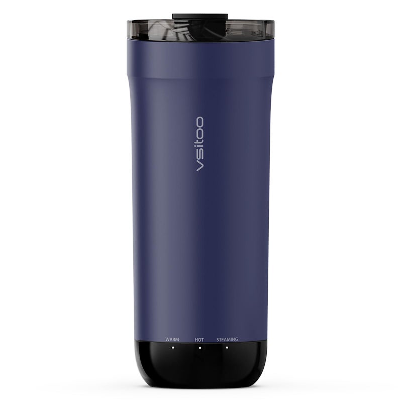 VSITOO S5 heated travel mug,16oz, Auto-Sensing AI Heats Drinks To 120-150Â°F Hands-Free. Temperature Control for All Cars, Perfect for Home/Office/Travel/Outdoor, Ideal Gift for Coffee Lovers - Blue - Image 1