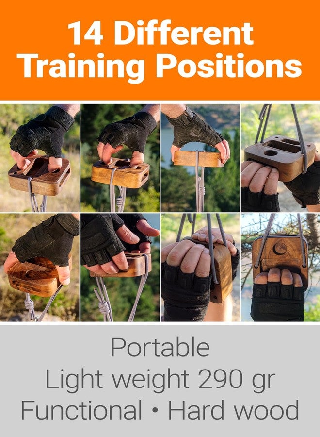 masilas Portable Hangboard for Rock Climbing Holds,Fingerboard Trainer for Hand Grip Strengthener,Pinch Block Grip,Home Gym Fitness Workout Equipment -Hard Wood - Image 2