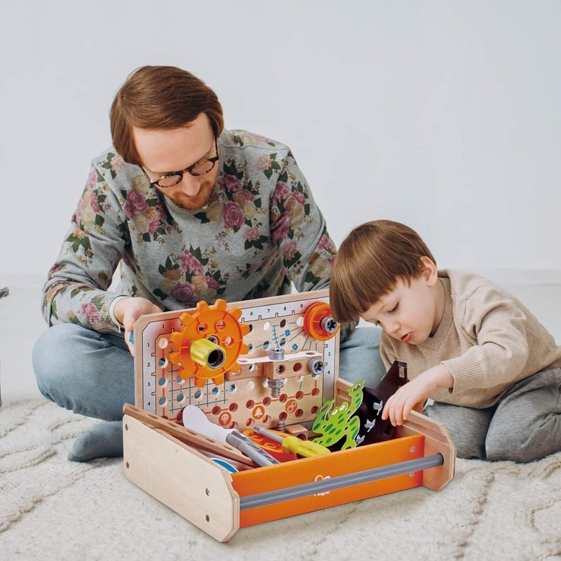 Hape Light sturdy raw material Science Experiment Toolbox | Colorful Wooden 32 Experiment Kit, Fun Educational Science Kids Toy Set and Know-How Instruction App Multi option design - Image 3