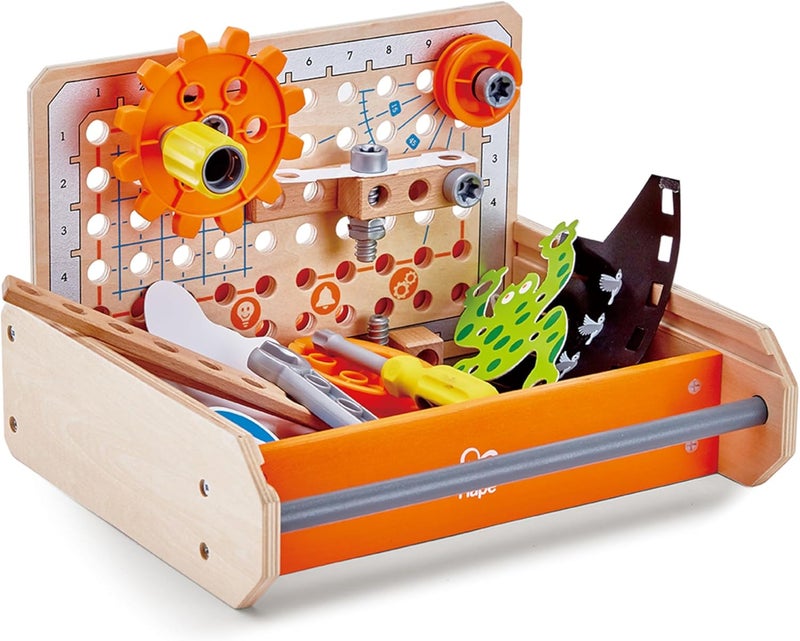Hape Light sturdy raw material Science Experiment Toolbox | Colorful Wooden 32 Experiment Kit, Fun Educational Science Kids Toy Set and Know-How Instruction App Multi option design - Image 1