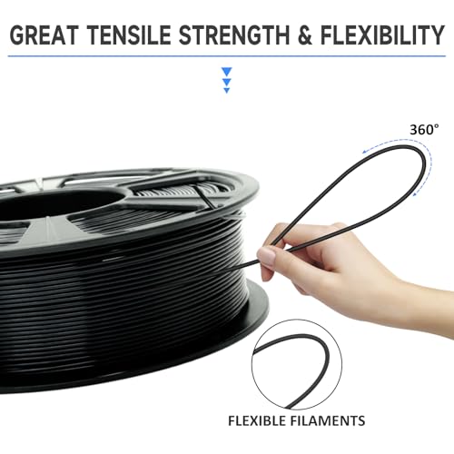 GIANTARM 3D Printer Filament, Silk Black Pla Filament, 1Kg(2.2lbs) Spool, 1.75mm Dimension Accuracy +/- 0.03mm, 3D Printing Filament - Image 4