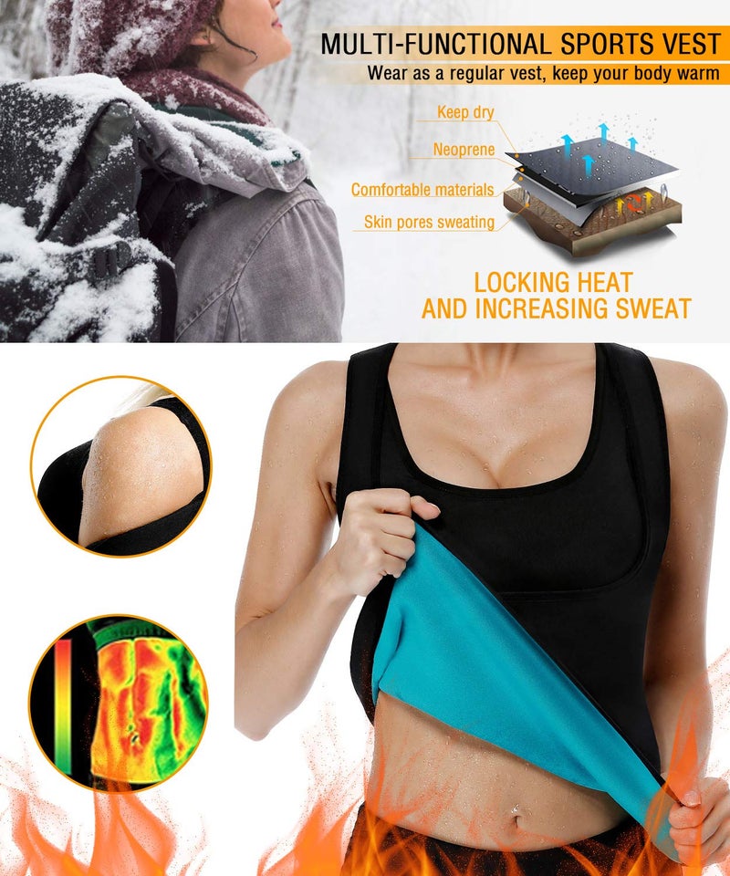 NonEcho Women Neoprene Sweat Vest for Women Sauna Suit Hot Sweat Waist Trainer Vest Slimming Body Shaper - Image 2