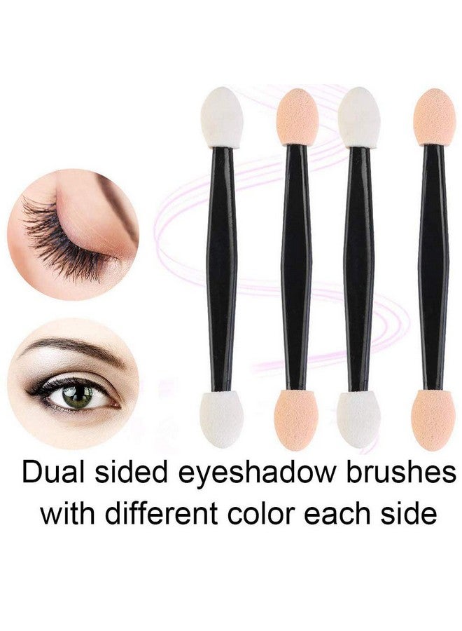 GBSTORE 50Pcs Disposable Eyeshadow Brush Eyeshadow Stick Lip Brush Sponge Applicator Oval Makeup Tooldouble Ended And Dual Sides Colors Design3Inch Black - Image 2