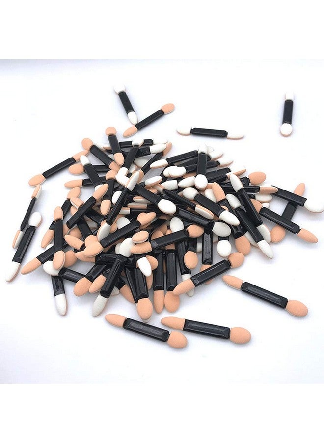 GBSTORE 50Pcs Disposable Eyeshadow Brush Eyeshadow Stick Lip Brush Sponge Applicator Oval Makeup Tooldouble Ended And Dual Sides Colors Design3Inch Black - Image 4
