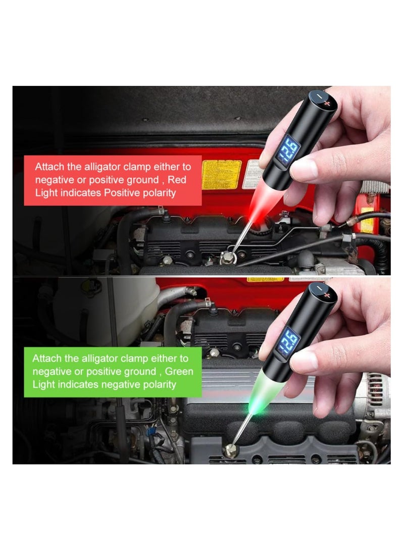 Auto LED Test Light, 5-30V Digital Display Fuse Tester, Heavy Duty Circuit Tester with Polarity Indicate, and Extended Spring Wire Car Repair Diagnostic Tool, Car Truck Low DC Voltage Light Tester - Image 4