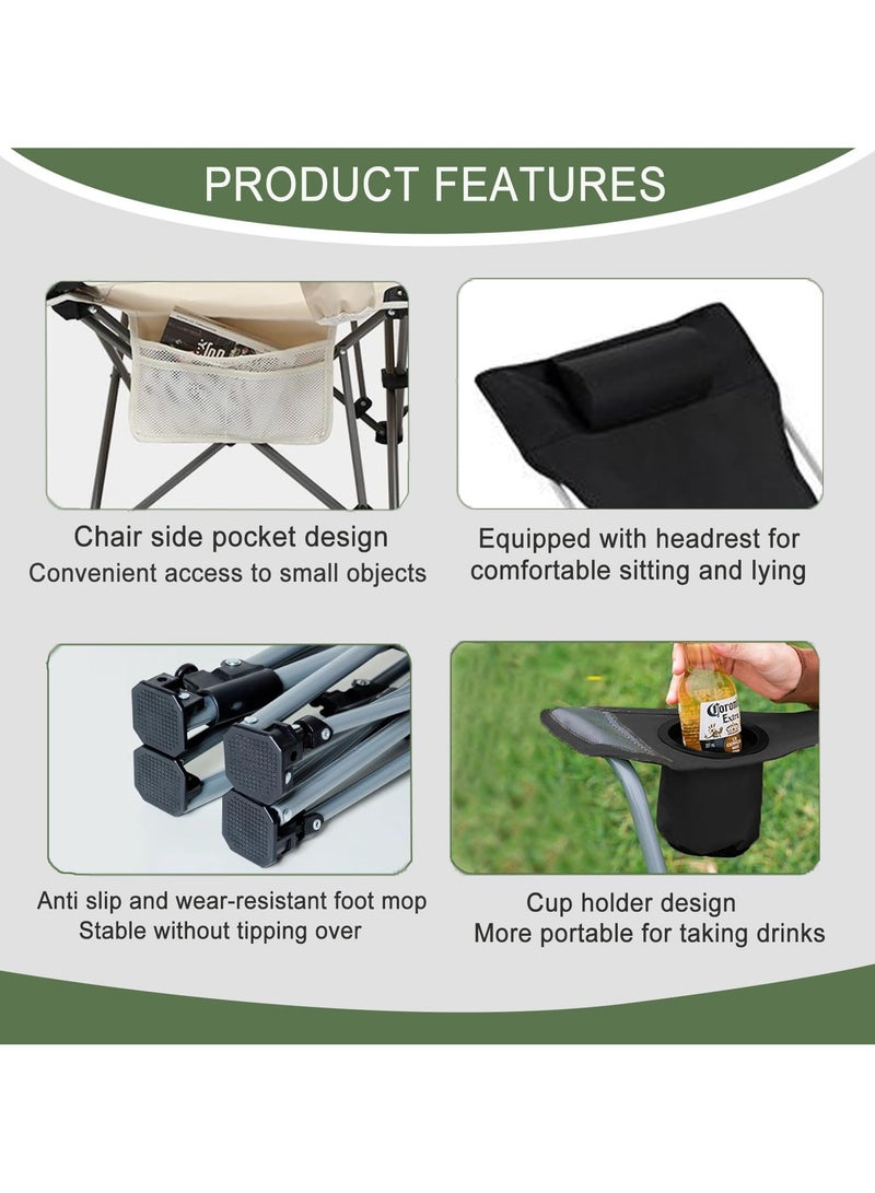 Flushrenic 2-in-1 Camping Leisure Recliner, Black – 4-Position Adjustable with Footrest & Headrest - Image 5