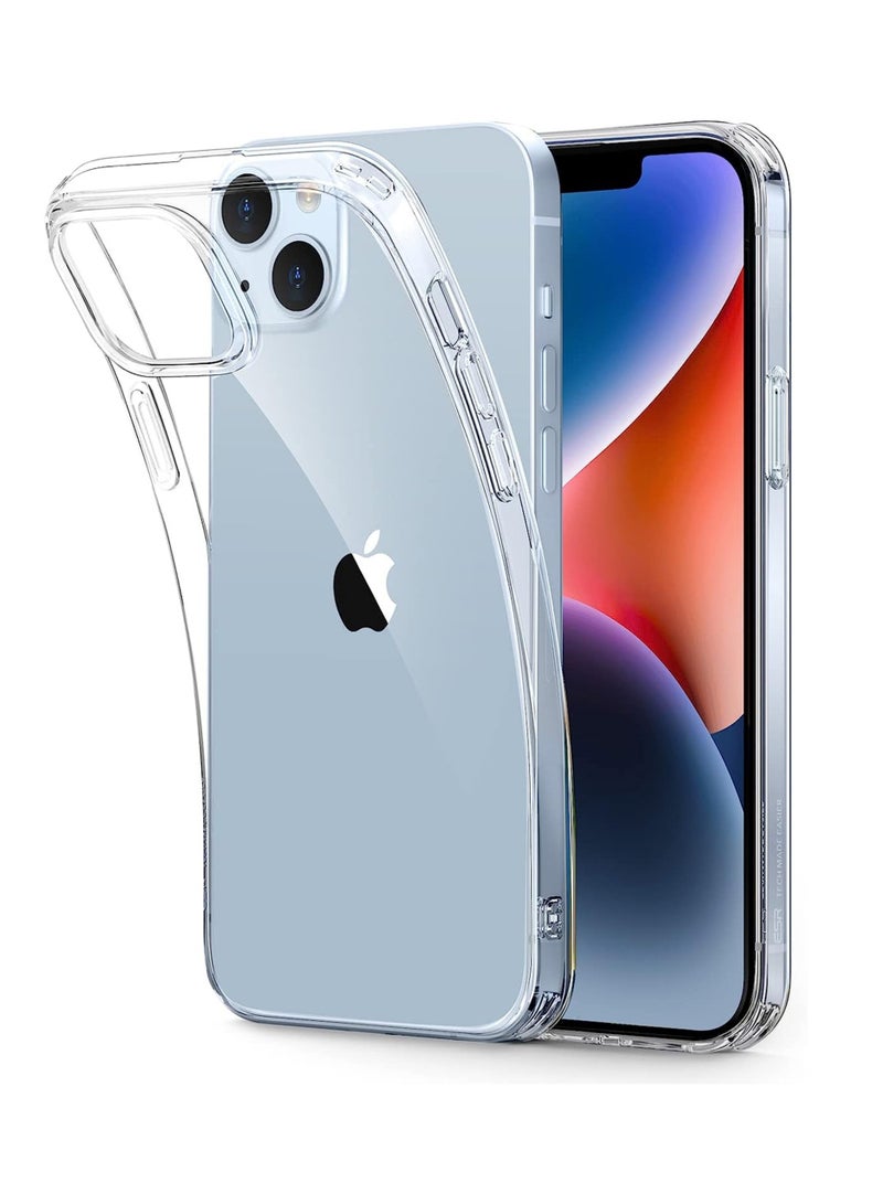 For iPhone 14 Plus Slim Full Body Silicone Protective Phone Case Cover Transparent - Image 1