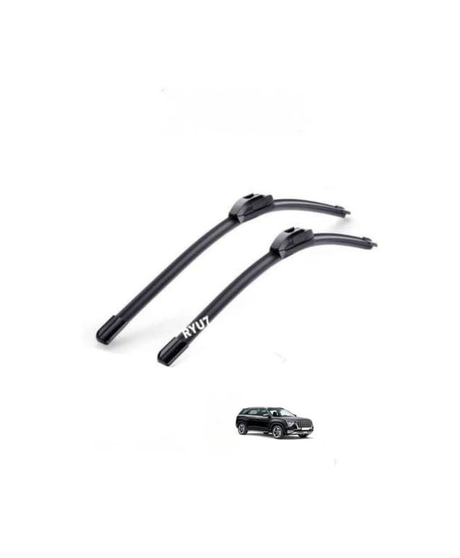 RYU7 Store RYU7® All Season Frameless/Soft Wiper Blades Fits For Hyundai Alcazar 24/600mm+18"/450mm(Pack of 2) - Image 1