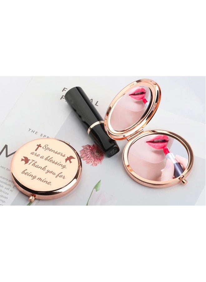 SEIRAA - Sponsor Appreciation Gift Compact Makeup Confirmation Sponsor Thank You Gift Catholic Mentor Makeup Mirror (Sponsor Mirror) - Image 1