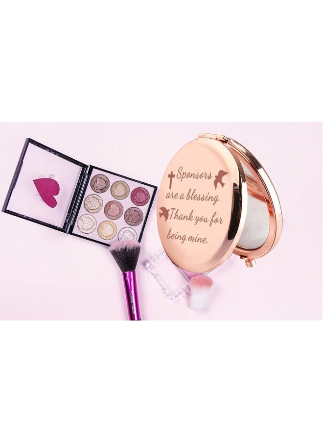 SEIRAA - Sponsor Appreciation Gift Compact Makeup Confirmation Sponsor Thank You Gift Catholic Mentor Makeup Mirror (Sponsor Mirror) - Image 1