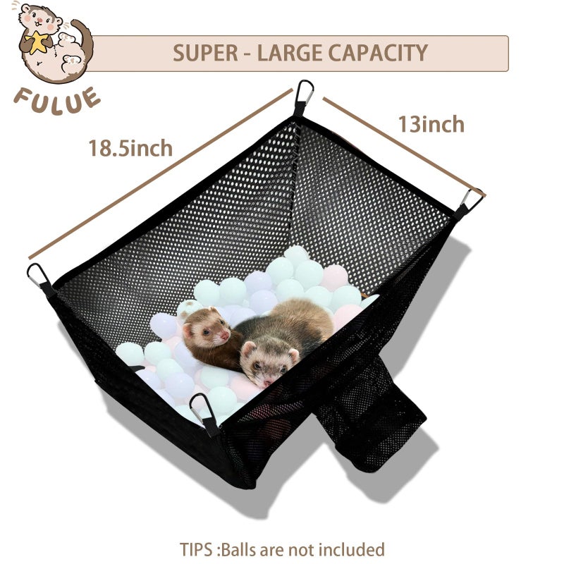 FULUE Ferret Ball Pit Hammock,Ferret Hammock Playpen Toy Box Cube for Cage Compatible with Tunnel System(Ball Not Included) - Image 4
