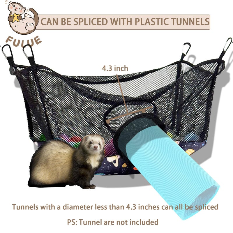 FULUE Ferret Ball Pit Hammock,Ferret Hammock Playpen Toy Box Cube for Cage Compatible with Tunnel System(Ball Not Included) - Image 2