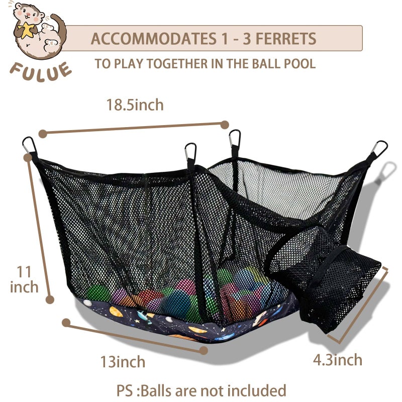 FULUE Ferret Ball Pit Hammock,Ferret Hammock Playpen Toy Box Cube for Cage Compatible with Tunnel System(Ball Not Included) - Image 5