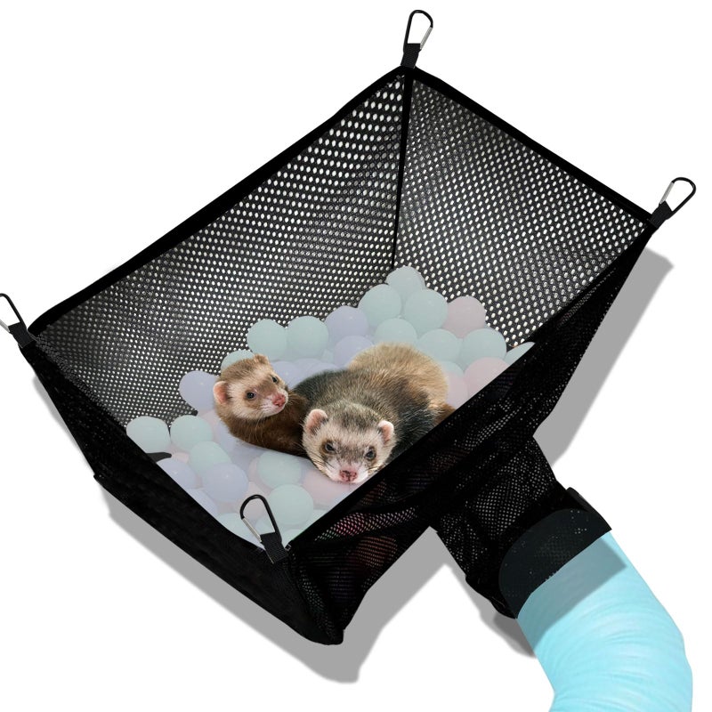 FULUE Ferret Ball Pit Hammock,Ferret Hammock Playpen Toy Box Cube for Cage Compatible with Tunnel System(Ball Not Included) - Image 1