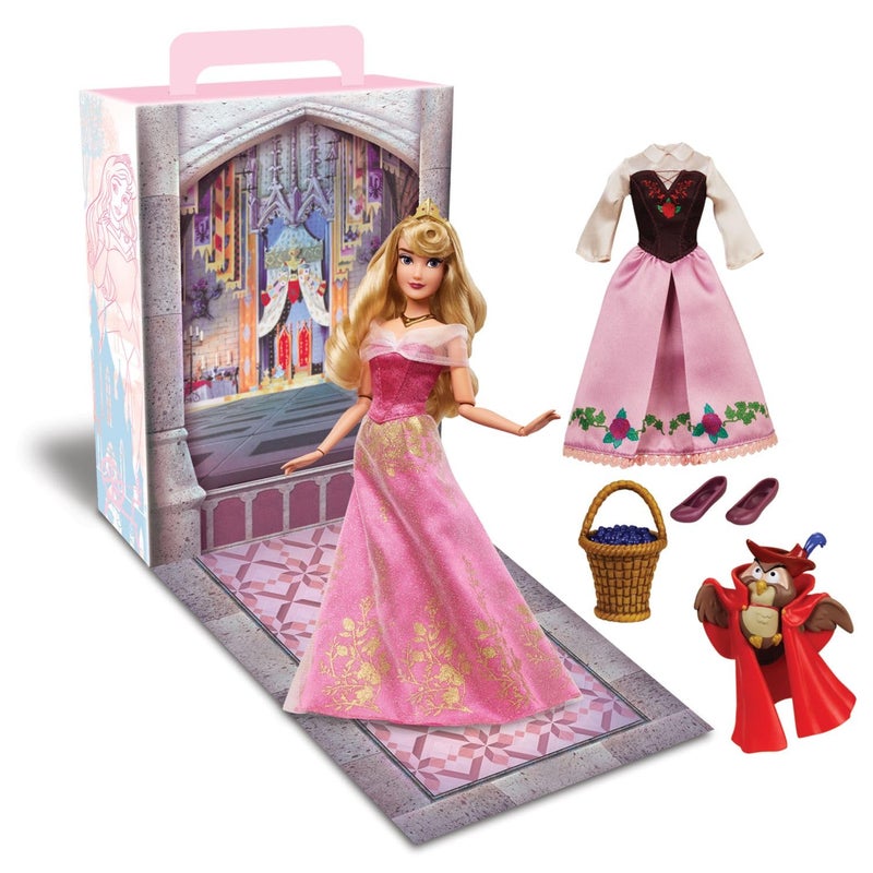Disney Store Official Aurora Story Doll - 11 Inches - Includes Coloring Book and Additional Dress, Princess Doll in Classic Outfit, Disney Princess Toys for Girls - Image 1