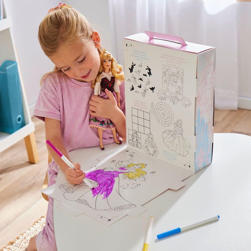 Disney Store Official Aurora Story Doll - 11 Inches - Includes Coloring Book and Additional Dress, Princess Doll in Classic Outfit, Disney Princess Toys for Girls - Image 4