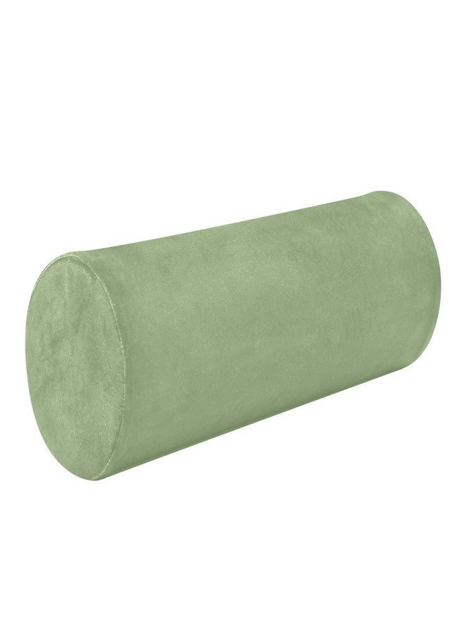 YETTASBIN Sage Green Solid Color Cylinder Round Pillow for Neck Pain Relief, Soft Breathable Bolster Travel Memory Foam Pillow with Removable Washable Cover for Bed Sleeping, Head, Legs and Back - Image 1