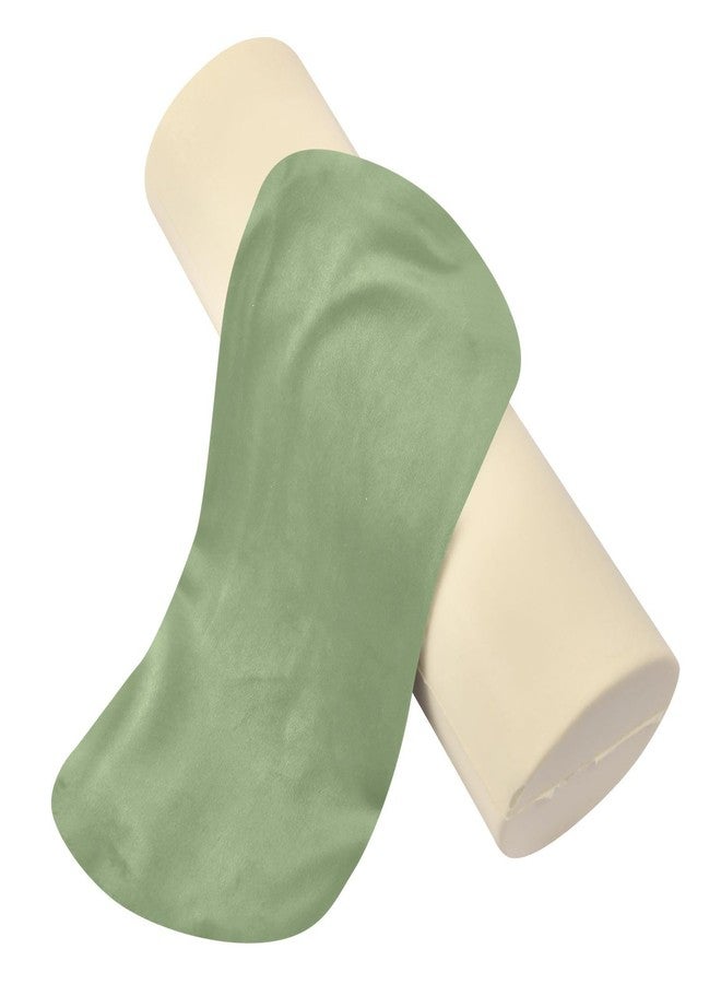YETTASBIN Sage Green Solid Color Cylinder Round Pillow for Neck Pain Relief, Soft Breathable Bolster Travel Memory Foam Pillow with Removable Washable Cover for Bed Sleeping, Head, Legs and Back - Image 2