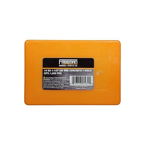 Freeman Concrete T-Nails | 14 Gauge | 1-1/2" | Glue Collated | Galvanized Steel | 1,000 Count | Wood-to-Concrete, Steel, and Subfloor Applications | CTN14-15 - Image 5