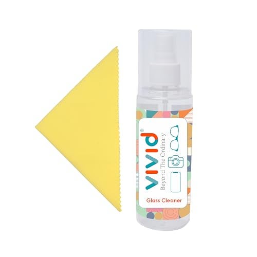 VividVisionInt® Lens Cleaning 200 ML Solution Spray Contain No Detergent No Foam for Spectacles Sunglasses Eyeglasses Mobile PC Laptop TV & Camera Cleaner 200ml with Cloth - Image 1